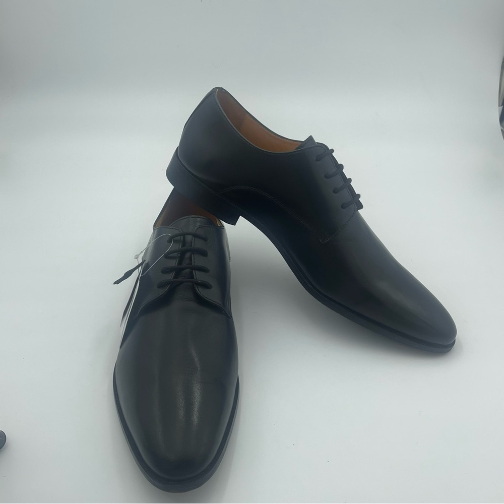Carlos by Carlos Santana Men Power Plain Derby Oxford Black Leather Shoes-SZ 13